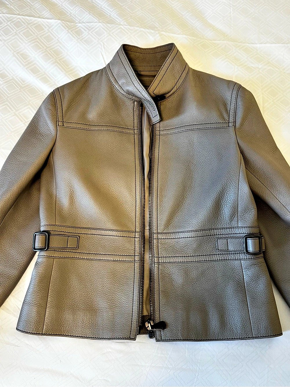 Bottega Veneta leather jacket grey size 42 Italian